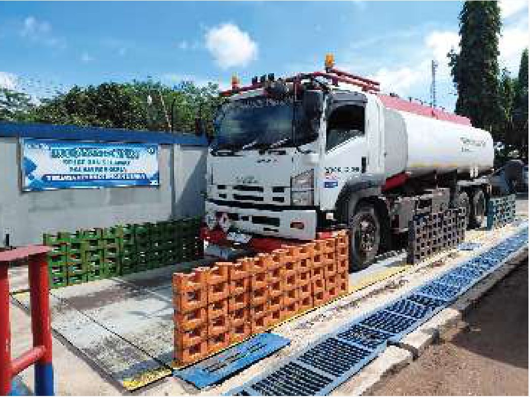 Tera dengan test weight di truck scale